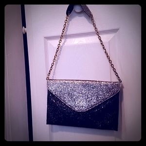 NWT J Crew Shimmery Two tone Glitter Clutch